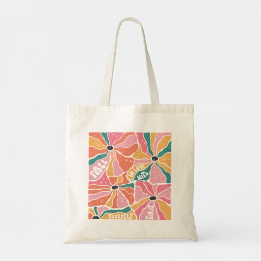 Boho Flowers Herfst in Love with Yourself Tote Bag (Achterkant)