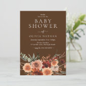 Boho Flowers Herfst Zomer Herfst Baby shower Kaart (Staand voorkant)
