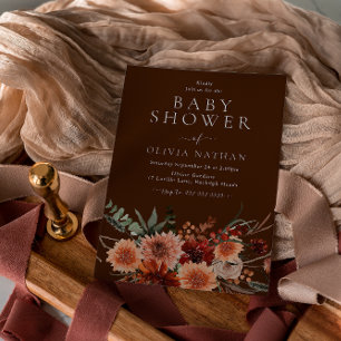 Boho Flowers Herfst Zomer Herfst Baby shower Kaart