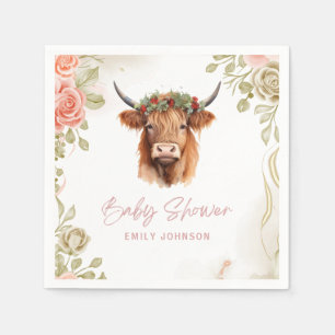 Boho Flowers Highland Koe Servet