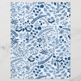Boho Flowers in Classic Blues Paper