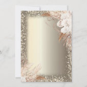 Boho Flowers,Lights Glitter Frame Gold 40th Kaart (Achterkant)