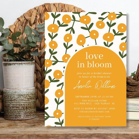 Boho Flowers Love in Bloom Vrijgezellenfeest Kaart