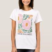 Boho Flowers No Rain No Flower Quote T-shirt (Voorkant)
