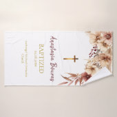 Boho Flowers Orthodox Christian Baptism Gift Badhanddoek (Badhanddoek)