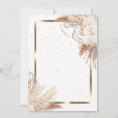 Boho Flowers Pampas Grass Gold Lijst Pensioen Kaart (Achterkant)