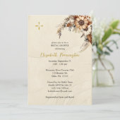 Boho Flowers Pampas Grass Orthodox Vrijgezellenfee Kaart (Staand voorkant)