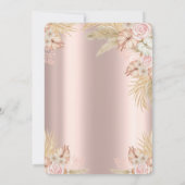 Boho Flowers, Pampas Grass Roos Gold 85e Verjaarda Kaart (Achterkant)