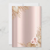 Boho Flowers Pampas Roos Gold 65e verjaardag Kaart (Achterkant)