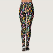 Boho Flowers Pattern B01.b Black BG Leggings (Achterkant)