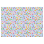 Boho Flowers Pattern B01.w Lblue BG Tafelkleed (Voorkant (Horizontaal))