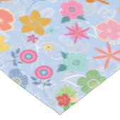 Boho Flowers Pattern B01.w Lblue BG Tafelkleed (Gekanteld)