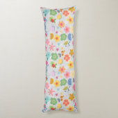 Boho Flowers Pattern B01.w LGrey BG Lichaamskussen (Achterkant (Verticaal))