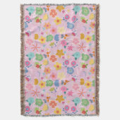 Boho Flowers Pattern B01.w LPink BG Deken (Voorkant Verticaal)