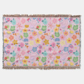 Boho Flowers Pattern B01.w LPink BG Deken (Voorkant)