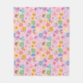 Boho Flowers Pattern B01.w LPink BG Fleece Deken (Voorkant)