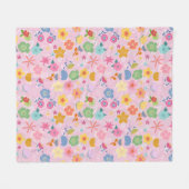 Boho Flowers Pattern B01.w LPink BG Fleece Deken (Voorkant (Horizontaal))
