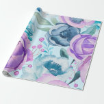 Boho Flowers Pattern Cadeaupapier<br><div class="desc">Elegant modern waterverf boho bloemen patroon. Een deel van het boho bruiloft collectie.</div>