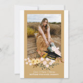 Boho Flowers & Pet Afstuderen Fotouitnodiging Kaart (Voorkant)