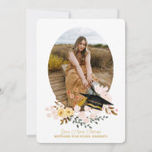 Boho Flowers & Pet Afstuderen Fotouitnodiging Kaart (Voorkant)