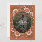 Boho Flowers Photo Save the Date Kaart (Voorkant)