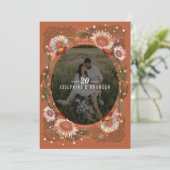 Boho Flowers Photo Save the Date Kaart (Staand voorkant)