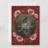 Boho Flowers Photo Save the Date Kaart (Voorkant)