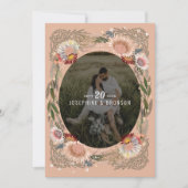 Boho Flowers Photo Save the Date Kaart (Voorkant)