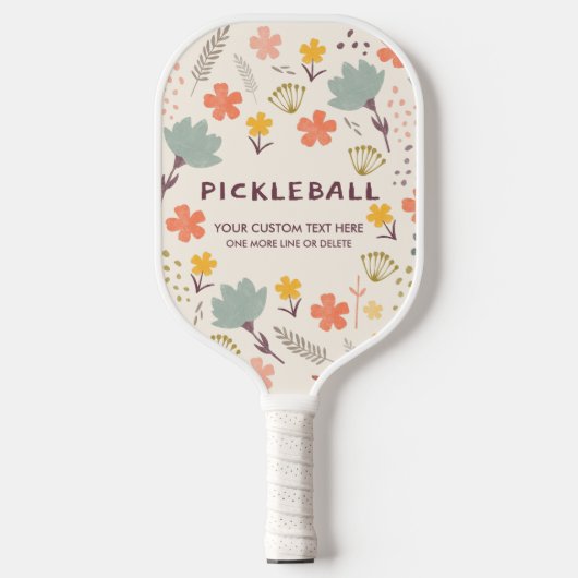 Boho Flowers Pickleball Paddle | Personaliseer het (Voorkant)