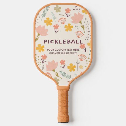 Boho Flowers Pickleball Paddle | Personaliseer het (Voorkant)