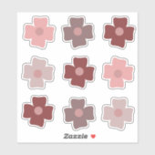 Boho Flowers Pink Earthy Tones Sticker (Vel)