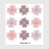 Boho Flowers Pink Earthy Tones Sticker (Vel)