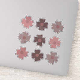 Boho Flowers Pink Earthy Tones Sticker