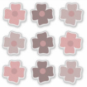 Boho Flowers Pink Earthy Tones Sticker (Voorkant)