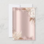 Boho Flowers Roos Gold Confetti repetitiediner Kaart (Achterkant)