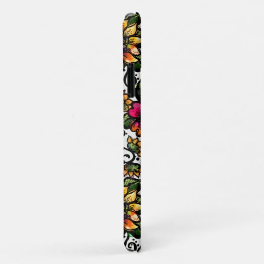 Boho Flowers | Roze en geel Floral Case-Mate iPhone Case (Achterkant/rechts)