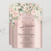 Boho Flowers Rozen Roos Gold 30e verjaardag Kaart (Voorkant / Achterkant)