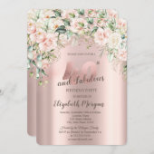 Boho Flowers Rozen Roos Goud 40ste Verjaardag Kaart (Voorkant / Achterkant)