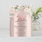 Boho Flowers Rozen Roos Goud 70ste Verjaardag Kaart (Staand voorkant)