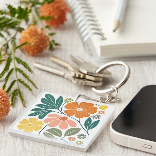 Boho Flowers Sleutelhanger (Voorkant Rechts)