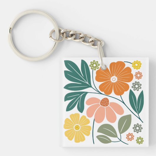 Boho Flowers Sleutelhanger (voorkant)