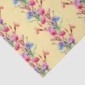 Boho Flowers & Stripes Pattern Floral Cute Yellow Tissuepapier (Detail)