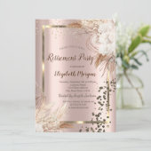 Boho Flowers Terracotta Confetti Pensioen Kaart (Staand voorkant)