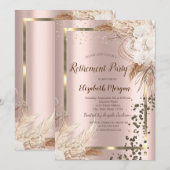 Boho Flowers Terracotta Confetti Pensioen Kaart (Voorkant / Achterkant)