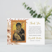 Boho Flowers Theotokos van de begrafenis van Vladi Bedankkaart (Staand voorkant)
