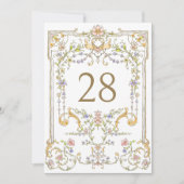   Boho Flowers Trouwtafel Nummer Kaart (Voorkant)