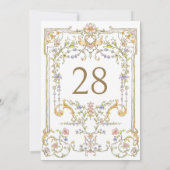   Boho Flowers Trouwtafel Nummer Kaart (Achterkant)