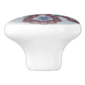 Boho Flowers Victoriaans Rood Blauw Keramische Knop (Zijkant)