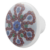 Boho Flowers Victoriaans Rood Blauw Keramische Knop (Rechts)