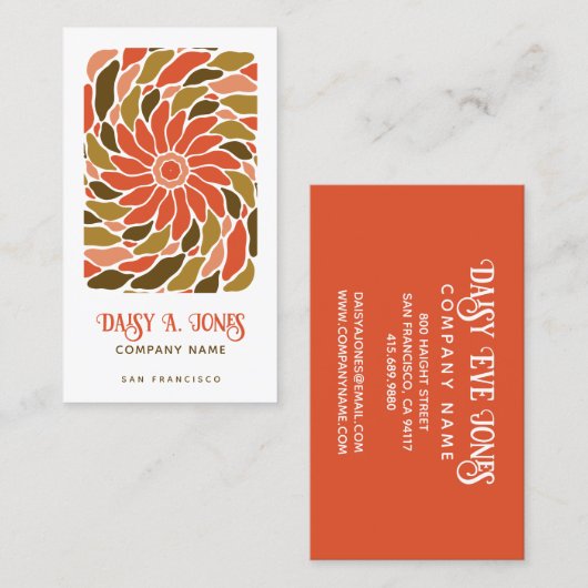 Boho Flowers Visitekaartje (Voorkant / Achterkant)